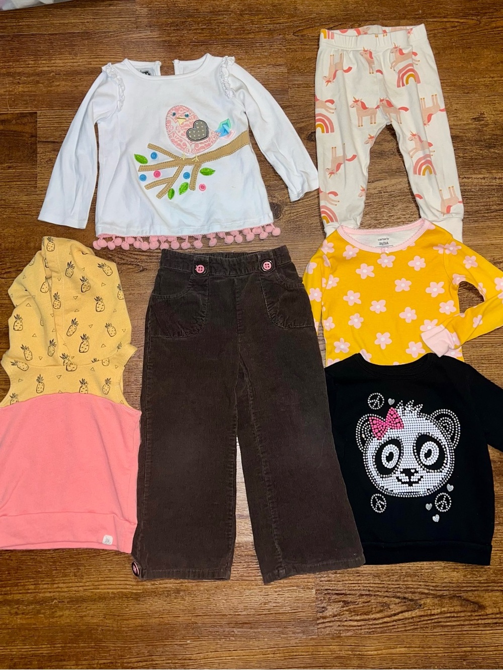 Toddler Girls Clothing Lot Tops Corduroy Pants Bundle Various Brands Size 2T 3T